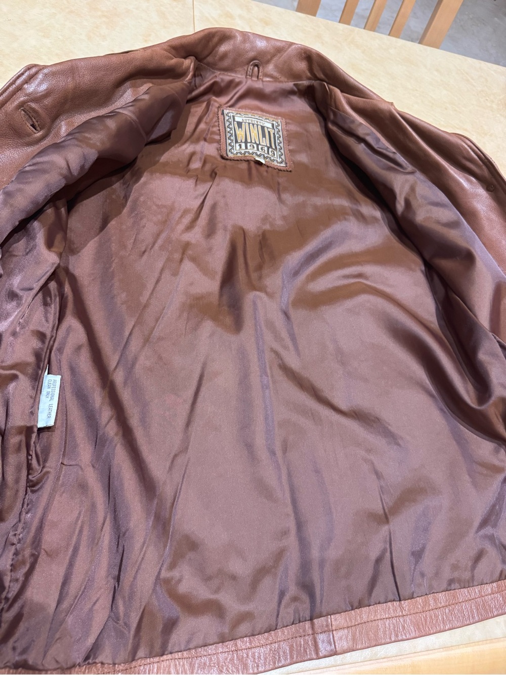 PRICE DROP: VTG, NW/OT,AUTHENTIC WINLET 1969, lined Cognac LAMBSKIN LEATHER JT,S - Picture 8 of 8